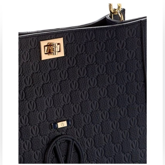 Mario Valentino Black Tote Designer Handbag, New with Tags - Picture 3 of 7